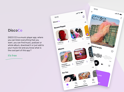 DiscoCo music Player concept ❤️ app artist design music player spotify ui ux