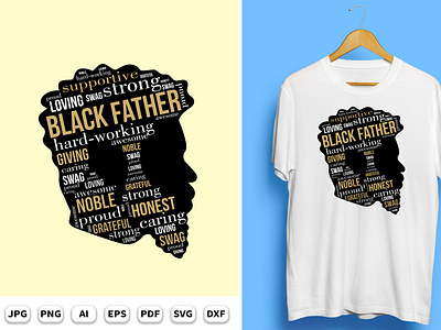 Black Dad T-Shirt Design