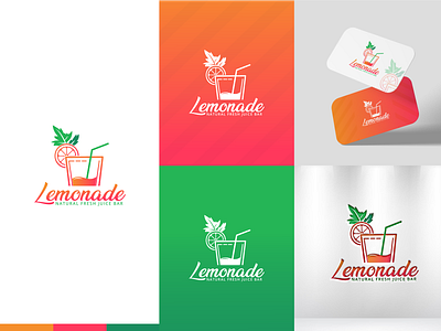 Lemonade juice bar logo branding creative logo flat logo graphic design illastration juice bar logo logo logo vector