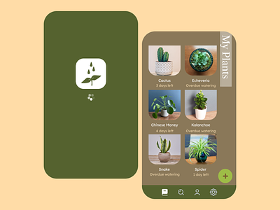 Plant Watering App app design graphic design ui
