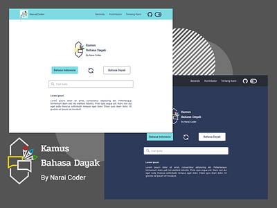 Kamus Bahasa Dayak - Landing Page design ui