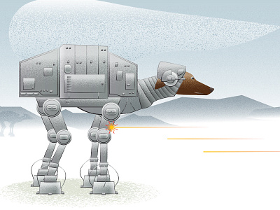 AT-AT Dog dog hoth illustration movie pets sci fi snow star wars