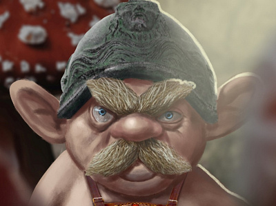 Fungel - detail character design concept art creature fantasy illustration midget mustache videogame warrior