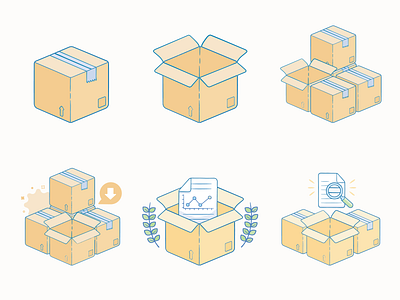 Biblioteca de ilustrações ContaAzul boxes caixa contaazul delivery estoque orders packages stock