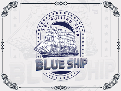Blue Ship Vintage Logo