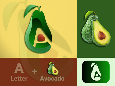 Letter A + Avocado Logo Design
