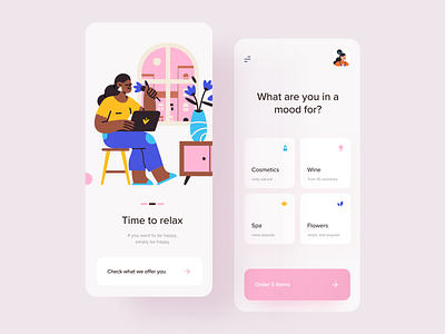 Time to relax app app mobile mobileapp mockup relax relaxation ui uidesign uxui