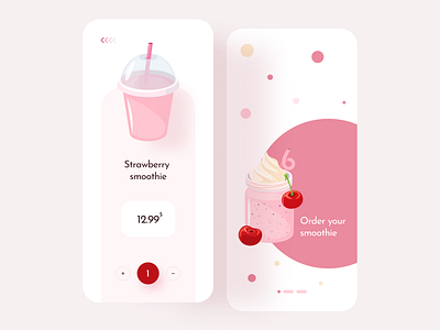 Smoothie app 🍓 android app ecommerce ios mobile mockup order product design shop ui uidesign uiux uxui