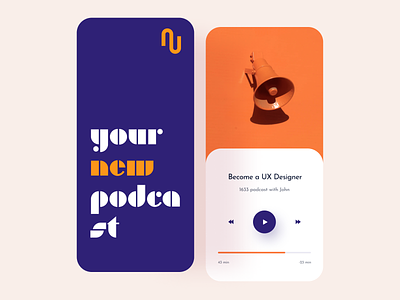 Podcast app android design ios ios14 mobile mockup music play podcast uxui video