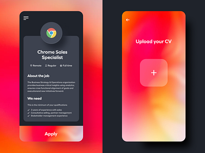 Job Offers android dark darkmode flat google ads gradient iphone iphonex job mobile