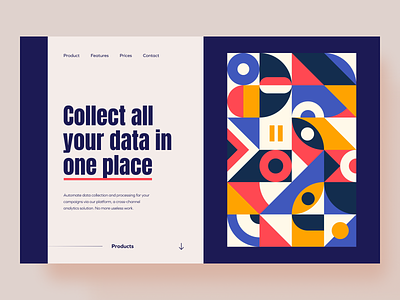 Landing Page Collect Data branding mockup product design shapes ui uidesign uxui