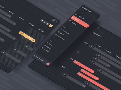 Dashboard - Dark Mode dark dashboard graph mockup mode plan planning schedule ui uidesign uxui workers