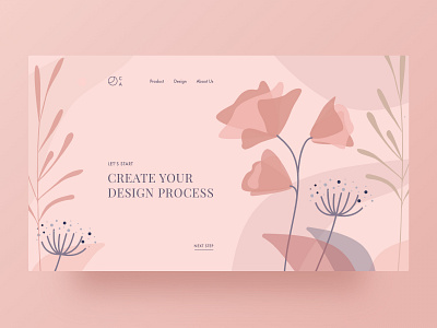 Design Process Creator flowers illustraion pink rose