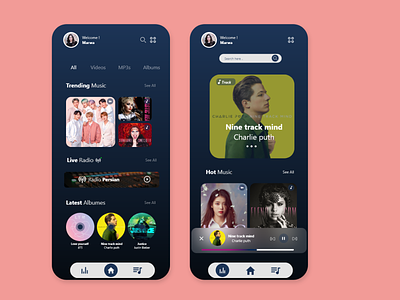 Music Player App Concept app design music player ui ux web