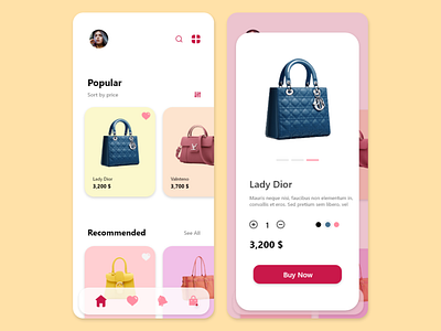 bags fashion store concept app design fashain ui ux web