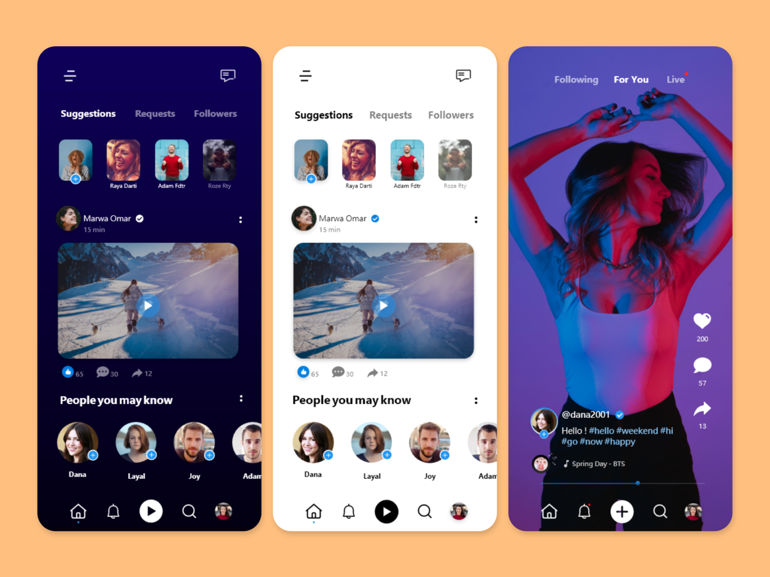 Social Media app concept by Marwa on Dribbble