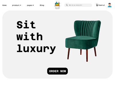 Furniture landing page UI design