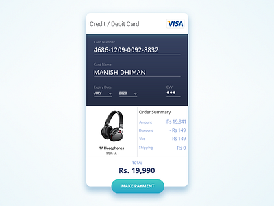 Credit/Debit card form UI