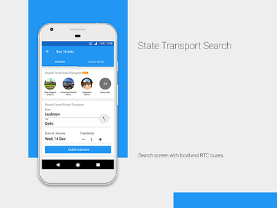 State Transport Search android app ui bus bus booking local bus mobile rstc rtc search state transport buses ux visual design