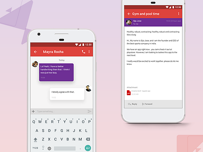 Chat-Mail blend app design chat integration mail manish dhiman red ui ux visual design
