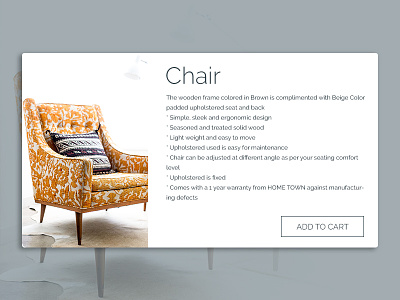 Furniture UI card furniture manish dhiman ui visual design web