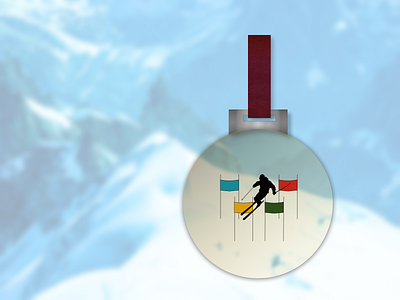 olympic badge - skiing badge medal olympiad skiing wintersport