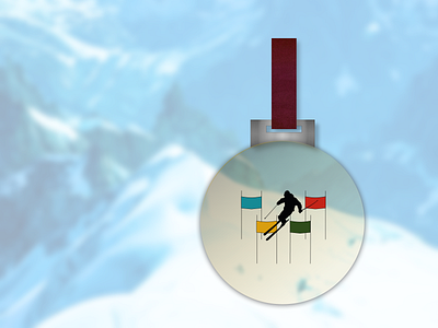 olympic badge - skiing