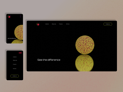 See the difference - hero app blender dark theme hero page landing page mobile design motion ux ui web design website