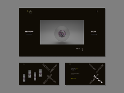 Art gallery website - concept art contemporary dark theme gallery modern ui web design