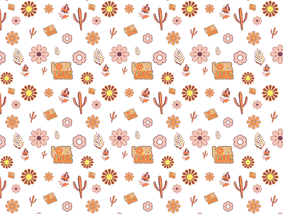 Brand pattern - Lots of Love branding bright design flowers graphic design illustration logo pattern retro tissue paper visual identity