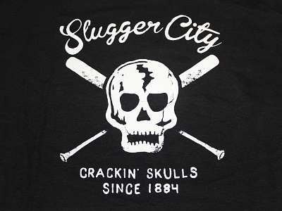 Slugger City Shirt baseball lettering louisville screenprint shirt skull slugger