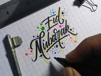 Lettering Sketch "Eid Mubarak"