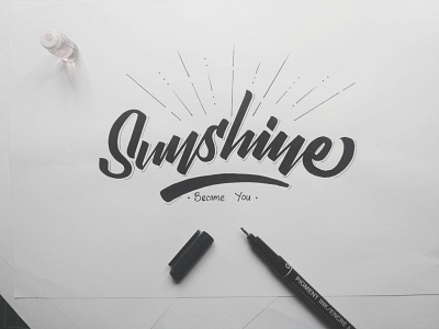 Lettering Sketch "Sunshine" animation app branding calligraphy design flat font graphic design handlettering icon illustration lettering logo motion graphics typography ui ux vector web website