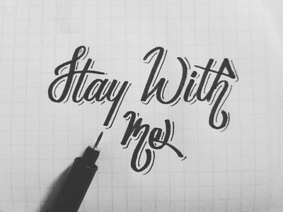 Stay with me hand written lettering Royalty Free Vector