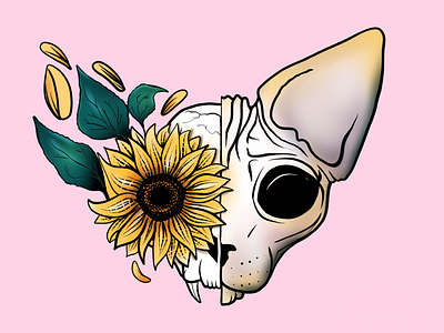 Sunflower Sphynx Skull - Color Versiom