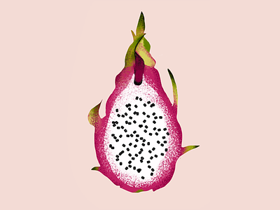 Dragonfruit digital dragonfruit exotic fruit food health healthy illustration pitaya superfood texture wellness