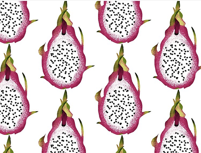 Dragon Fruit Pattern digital illustration dragon fruit pattern food food and drink food illustration food pattern foodie fruit fruit illustration pattern design pitaya plant plant illustration procreate surface design