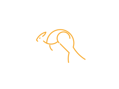 Orange Kangaroo - Minimal Animal Logo