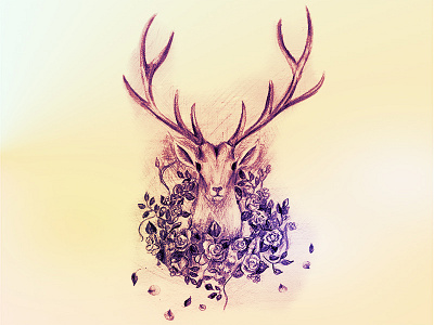 Deer and Roses