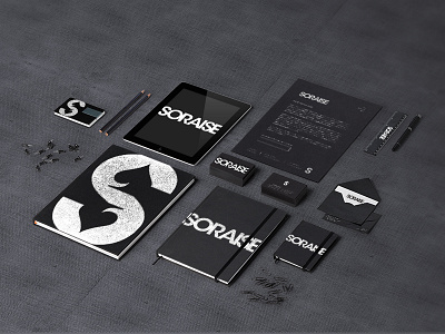 Soraise Branding black and white branding icon letter s logo logo design minimal poker spade stationary typography visual identity