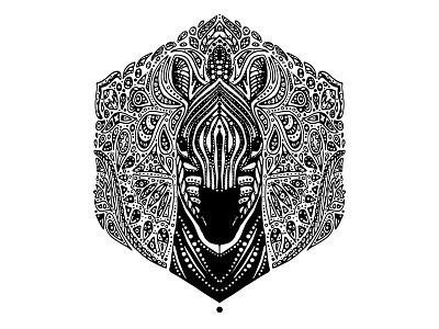 Zebra Illustration africa animal circles dots illustration ink symmetrical wild animal zebra
