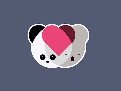 Panda <3 Koala adorable cute heart koala love panda sticker sticker mule sweet