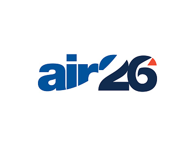 Air26 Logo Concept air airline airplane blue branding flying logo logo design red typography