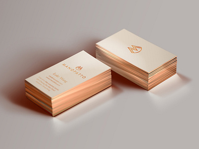 Beige and Copper Business Card Design beige and copper business card card design copper foil embossing foil lux