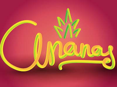 Pineapple 3d 3d type 3d typography ananas lettering pineapple type typography vibrant