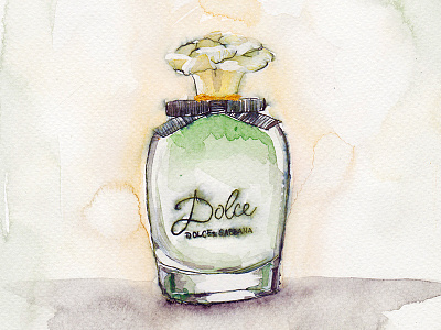 Dolce by Dolce&Gabbana - Perfume Bottle Illustration art dolce dolcegabanna dg fashion fashion illustration illustration perfume perfume bottle watercolor watercolor illustration