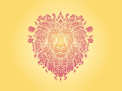 Lion Mandala - Orange and Red adult colouring book circles creative drawing hindu ink lion lion mandala mandala meditation spots
