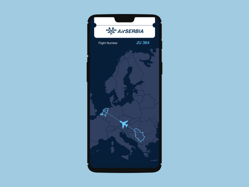 Daily UI 024 - Boarding Pass - Animated air serbia air srbija airplane app design boarding app boarding pass boarding ui daily 100 daily ui daily ui 024 daily ui challenge flying ticket app ticket ui travel travel app ui challange ui ux