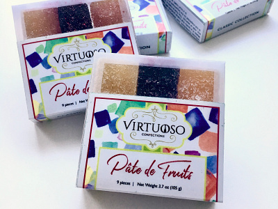 Virtuoso Confections - Pate de Fruits Packaging design confectionery fruit gummies package design packaging packaging design sweets
