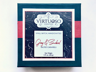Virtuoso Confections - Grey & Smoked Caramels Packaging caramel caramels packaging packagingdesign salted caramels
